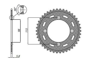 REAR SPROCKET 420 53T STEEL