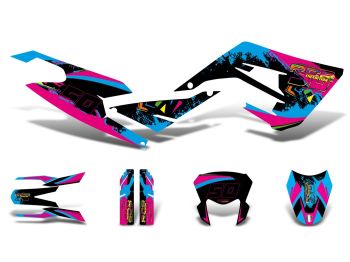 decal set black-pink-blue matt for Gilera RCR 50 2018-