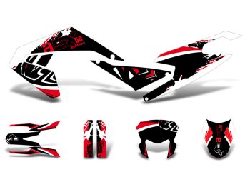 decal set black-white-red glossy for Aprilia SX50 2018- Euro4