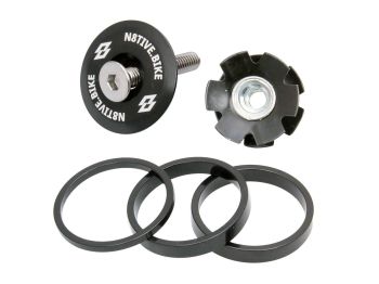 n8tive spacer kit with headset cap - black