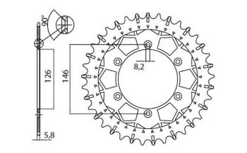 REAR SPROCKET 520 51T WORK-Z