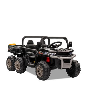 TRACTEUR ENFANT 6X6 AVEC BENNE BASCULANTE LECTRIQUE NOIR